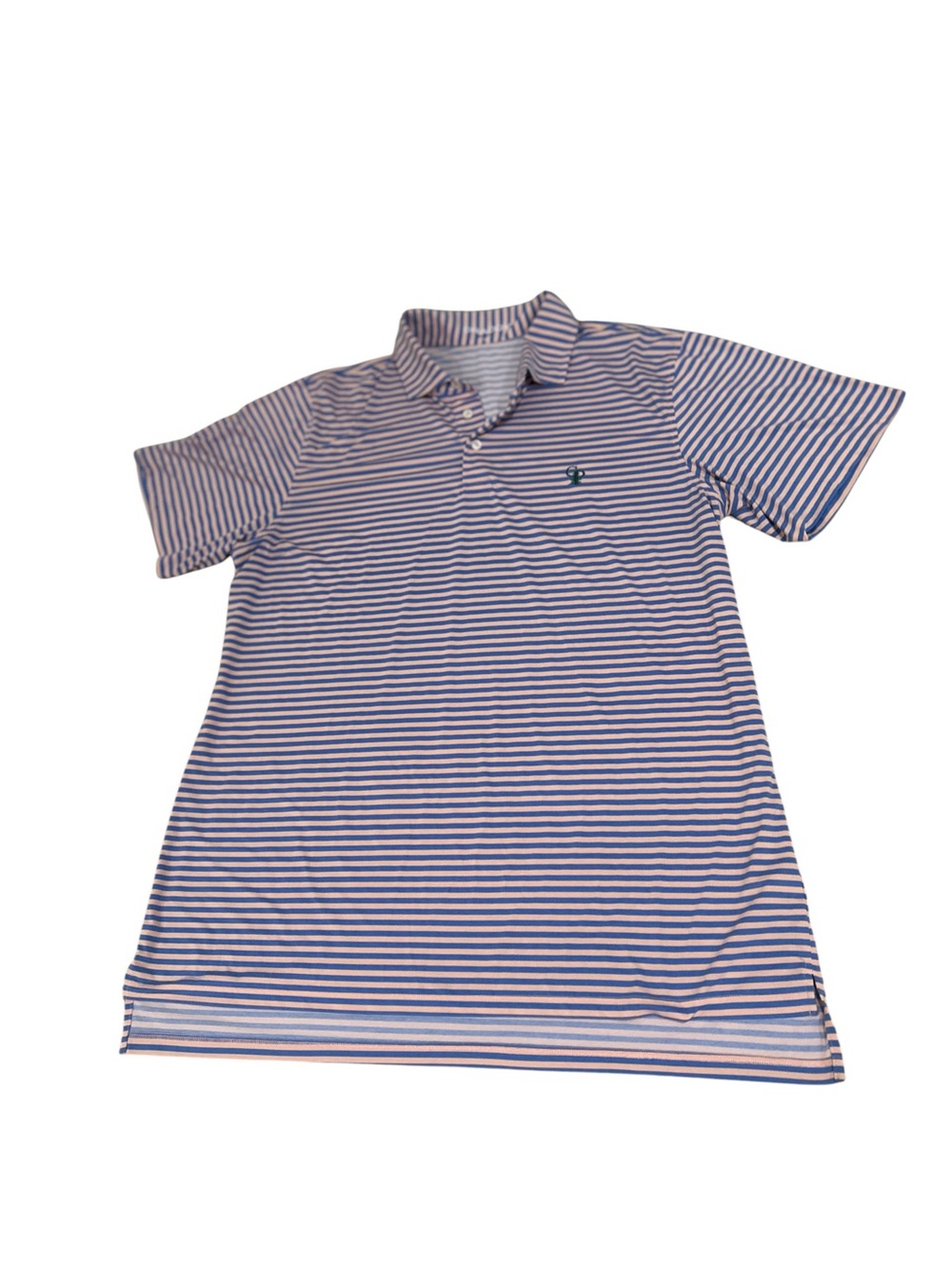 Draddy sport men’s Striped Blue & peachy pink short Sleeve Polo golf shirt xl